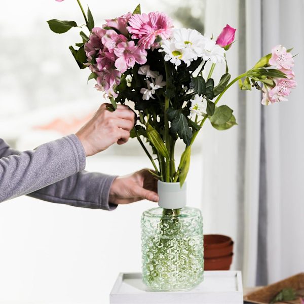 Kierteinen Ikebana-varrenpidike, uudelleenkäytettävä kukkavarrenpidike Kimppupidike Kimppukierre Kukka-asetelmatarvikkeet - 19 reikää