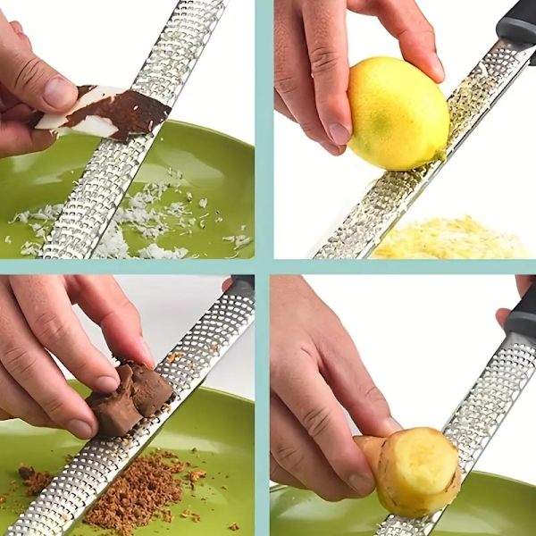 pc. Rustfrit Stål Zest, Citron Zest og Ost Rivjern - Perfekt til at rive Ingefær og Grøntsager - Kreativ Køkkenredskab med Hjemmechef
