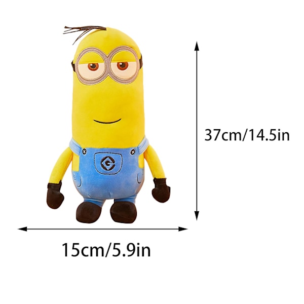 Minions plysdyr plyslegetøj Stuart/Kevin/Bob, Kawaii blød sød sovende plys seng pude Valentinsdag til børn småbørn 37cm 37 cm Kevin