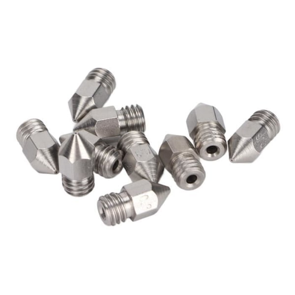 HURRISE 3D-tulostin suuttimet 10 kpl 3D-tulostin suuttimet MK8 ruostumaton teräs 1,75 mm suulakepäät