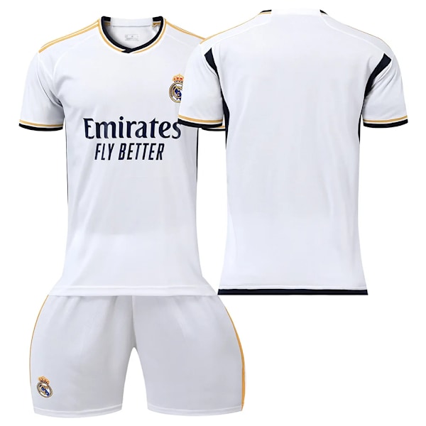 Real Madrid Bellingham Nr 5 Tröja Set Tränings T-shirt Kostym för Barn Vuxna Säsong 23-24 Vit Utan Nummer 2 Vit Utan Nummer White No Num XS