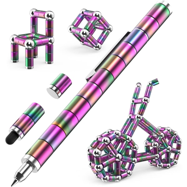 Kreativ metal magnetisk pen trykfrigivelseslegetøj Fidget pen Silver