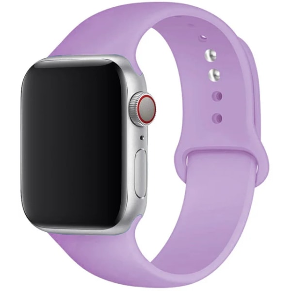 Silikoniranneke Apple Watchille 45mm 44mm 42mm 49mm 41mm 40mm 38mm correa rannekoru iwatch Series 8 7 9 SE 4 3 5 Ultra 6 Laventeli Lavender 42 44 45 49 mm S-M