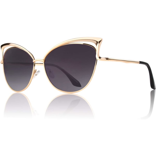 Trendy Oversized Solbriller for Kvinner Polariserte Cat Eye Cute UV400 Beskyttelse Grå Linse Gray Lens Model B