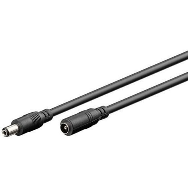 DC-förlängningskabel 2,1 mm 10 m svart