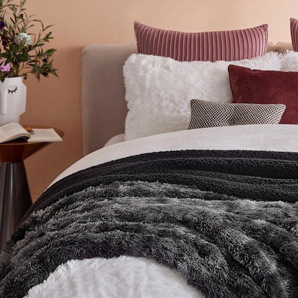 Blød Fuzzy Fuzzy Faux Fur Tæppe Grå - Hyggelig Fluffy Plys Sherpa Fleece Tæppe Shaggy Shaggy Tæppe Til Sofa Seng Sofa 50x60 Tommer 640 GSM