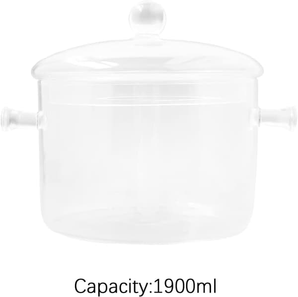 Läpinäkyvät lasiset keittoastiat kansilla 1900ml
