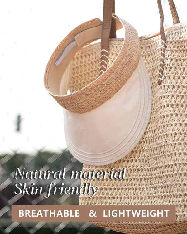 Solhatt Dam Solskydd Linne Dam Solhatt Packable Visor Hat Cap Dam Sommar Strand Visor Fällbar Rulla Upp Hästsvans