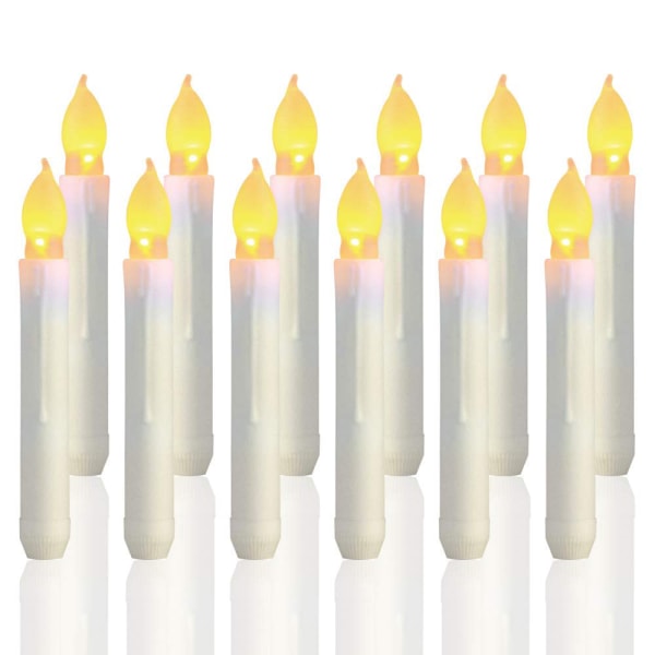 12pcs Flameless Led Taper Candle Lights, Battery Operated Harry Potter Floating Candles for Party, Christmas Decorations