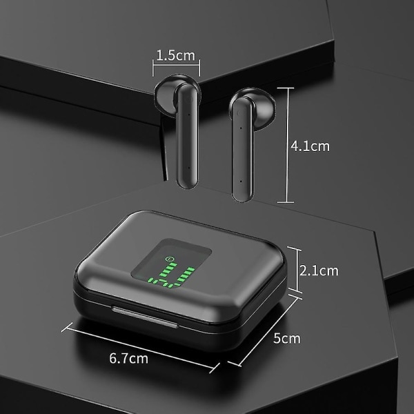 Q5 Bluetooth 5.0 trådløse hovedtelefoner med opladningsboks / Wireless1st sort
