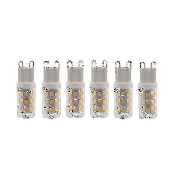 6 stk G9 LED-lamper, 3W halogenlamper, g9 fatning energibesparende LED-lampe, naturhvid, 360lm, ac 220-240