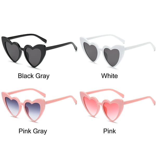 6 stk. hjerteformede solbriller, kærlighedshjerte solbriller 6 stk. - SORT[GP] 6Pcs - Black Gray 6Pcs - Black Gray