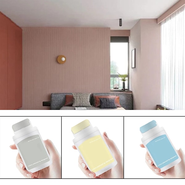 Väggreparation Rullborste Vattentät Snabbtorkande Väggreparation Färg för Inomhus Utomhus pink