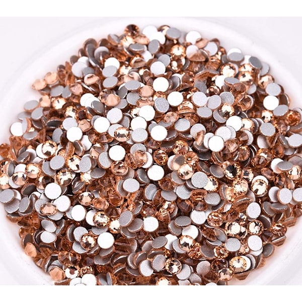 576 st limfixerade platta strassglas diamantpärlor för nagelkonst hantverksdekorationer kläder skor Champagne[qb] Champagne 576pcs