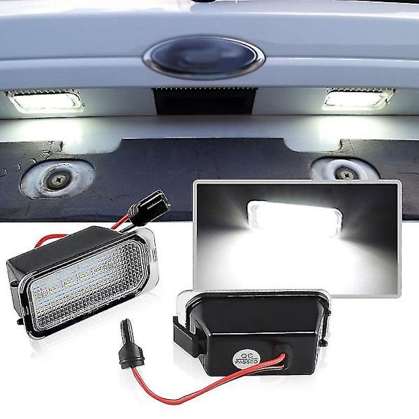 2 st. Nummerplåtsbelysning för Ford Kuga S Max Mondeo Mk4 Mk5 Mk2 Fiesta 2008-2019 Focus Abs Plast 12v Led Nummersignallampa