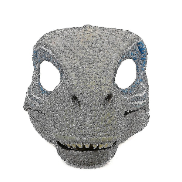 Dinosaurmaske Hovedbeklædning, Jurassic World Dinosaurlegetøj med Åbning Bevægelig Kæbe, Velociraptor Maske & Tyrannosaurus Rex Maske Bundle Blue