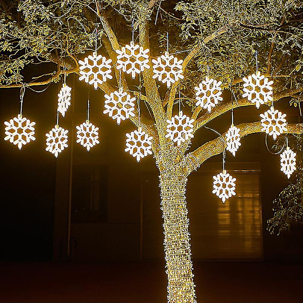 40 cm Suuri Lumivyöryketjun Valo Ulkona Lumivyöry Led Riippuva Lamppu Pihapiiri White