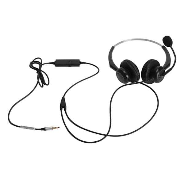 Kablet erhvervsh headset støjreducerende binaural telefon hovedtelefon med mikrofon til kontor callcenter enkelt 3,5 mm stik