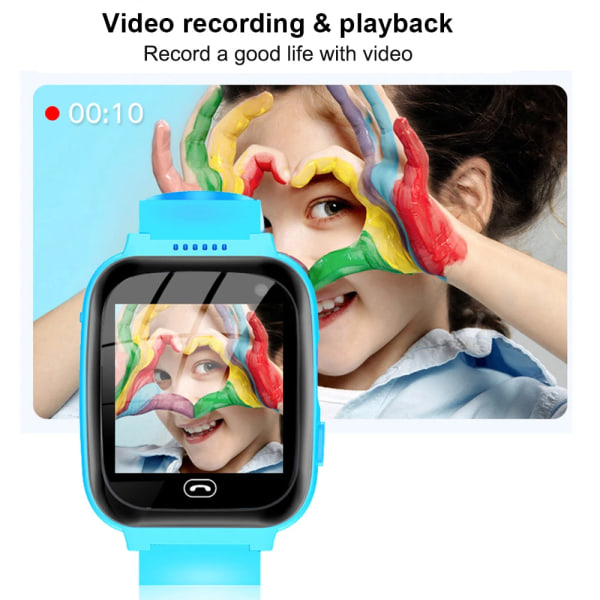 Spel Smart Watch Barn Telefonsamtal Musik Spela ficklampa 6 spel med 1GB SD-kort Smartwatch Watch för pojkar Flickor Presenter Blå Blue with Original box