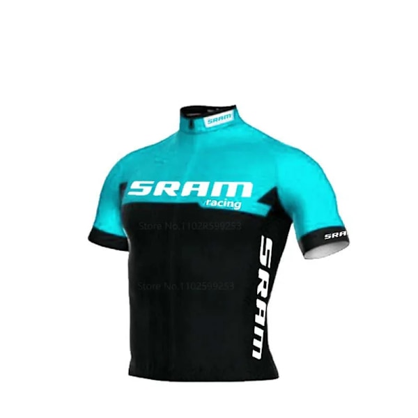 SRAM Racing Cykeltrøje Sæt 2023 Mænd Sommer MTB Race Cykeltøj Kortærmet Ropa Ciclismo Udendørs Ridning Cykeluniform Guld Gold 4XL