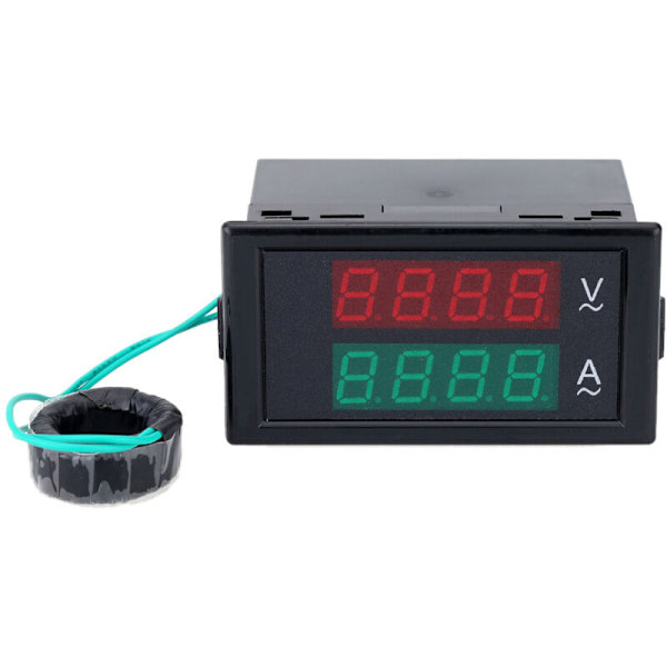 Dubbel display digital AC voltmeter ammeter med hög precision (80-300V 0-100A)