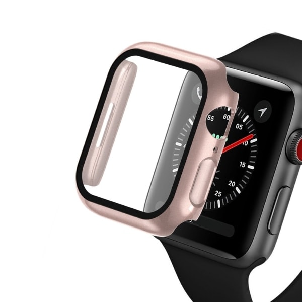 Fuld dækkende hærdet glas etui til Apple Watch 38/40/42/44 mm rosaguld[qb] 40mm