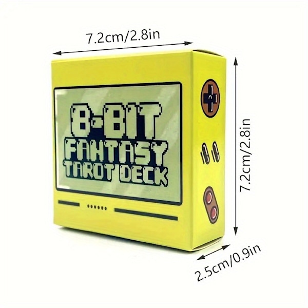 1 sett Bit Fantasy Tarot Åtte-biters Pixel Tarot Kvadratkortstokk 78 stk Brettspillkort Yellow