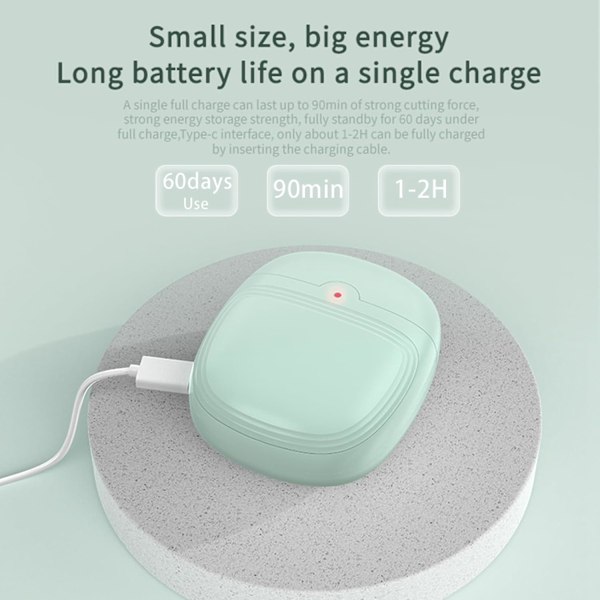 Elektriska Nagelklippare - Automatiska Nagelsaxar med 2 Hastigheter, Sladdlös Laddningsbar, med LED-Ljus