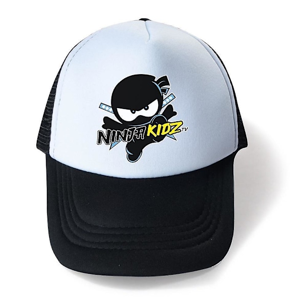 Lasten Ninja Kidz Tv Verkkolippis Kesä Säädettävä Snapback Hengittävä Aurinkohattu Lahjat [qb] Black White