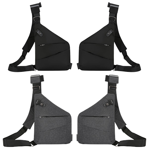 Lille Sling Taske Tegnebog Anti-Tyveri Skuldertaske Mænd Kvinder Crossbody Taske Sort Sort black Right Side