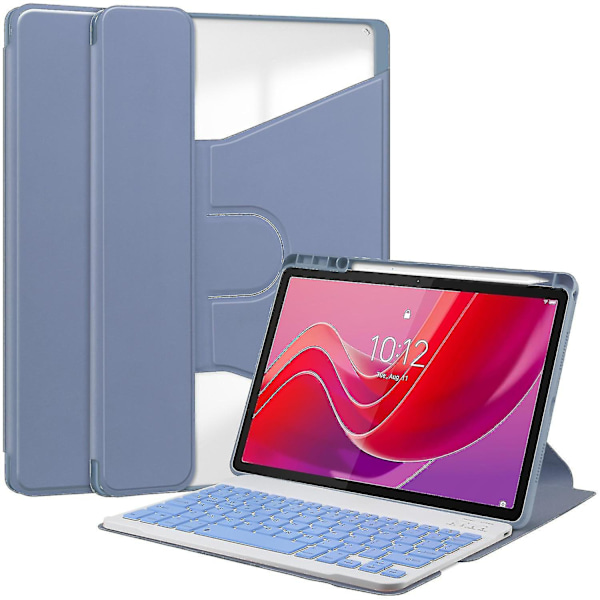 For Lenovo Tab M11 (Xiaoxin Pad 11 2024) Etui PU+Akryl Tablet Stativ Deksel med Bluetooth Tastatur