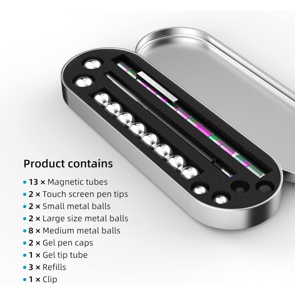 Kreativ metall magnetisk penn dekompresjonsleketøy Fidget-penn Silver