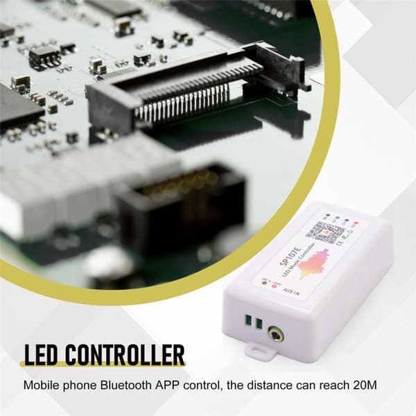 SP107E Bluetooth Smart APP LED-kontroller WS2811/2812B Strip Light Dimming LED Music Controller
