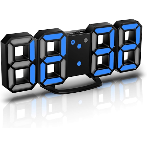 3D LED Digital Väggklocka, Digital Klocka, Timorn 3D LED Väggklocka med 3 Justerbara Ljusstyrkor Nattlampa Snooze-funktion
