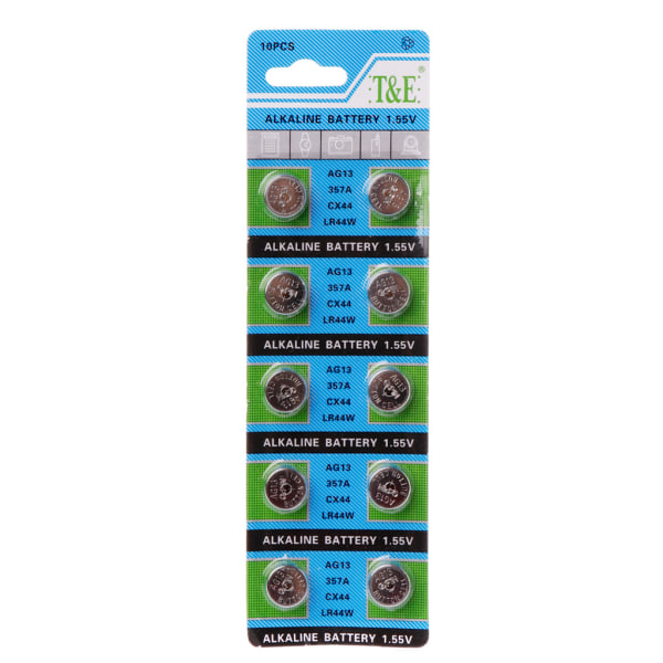 10 pcs/ set AG13 button cell battery A76 LR44 357A S76E G13 1.55V alkaline button batteries