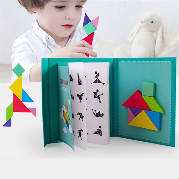 Conikus Tangrams for Kids Wooden Tangram Magnetic Jigsaw Puzzle