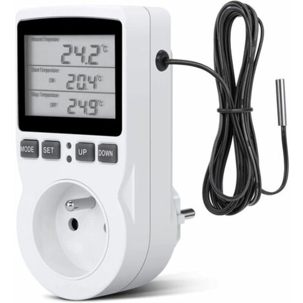Termostatkontakt, digital timerkontakt, digital programmerbar kontakt med sensor, programmerbar digital timer, oppvarming Th