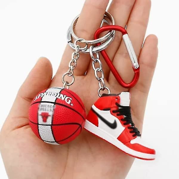 Sneakers nøglering, 3d mini basketball sko nøgleringe til mænd kvinder børn, mode sport nøgleringe gave til sportsfan, voksen, kvinde