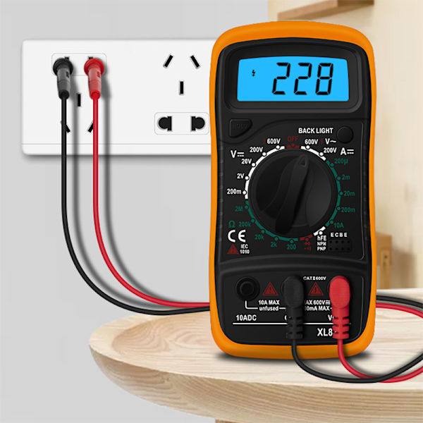 XL830L Digital Multimeter 2000 Counts Mini Multimeter Batteritestare Ström