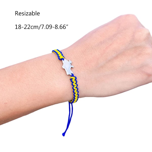 Ukrainsk Armbånd Håndlaget Vevd Snøre Armbånd Par Smykker Flettet Armbånd Ukraina Armbånd Gave til Kvinner Menn B 0.01