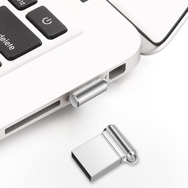 weiyufang Mini USB Flash Drive Bærbar Memory Stick Metal Pen D silverE 64GB