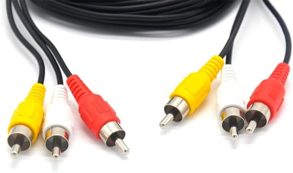 RCA 5 FT Audio/Video Kompositkabel DVD/VCR/SAT Gul/Hvid/Røde Stik 3 Han til 3 Han