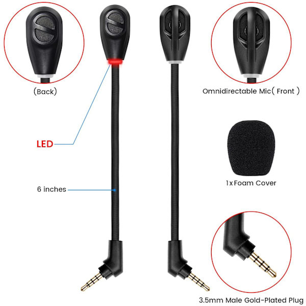 Vaihtomikrofoni Kingston HyperX Cloud Flight/Flight S -vaihtotarvike