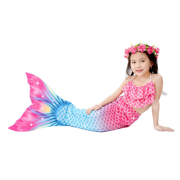 9-delad sjöjungfrufena baddräkt prinsessa bikini set monofin badkläder MY10 MY10 150