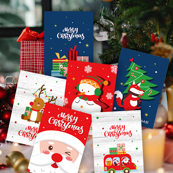 24 stycken God Jul-kort, julkort med kuvert A