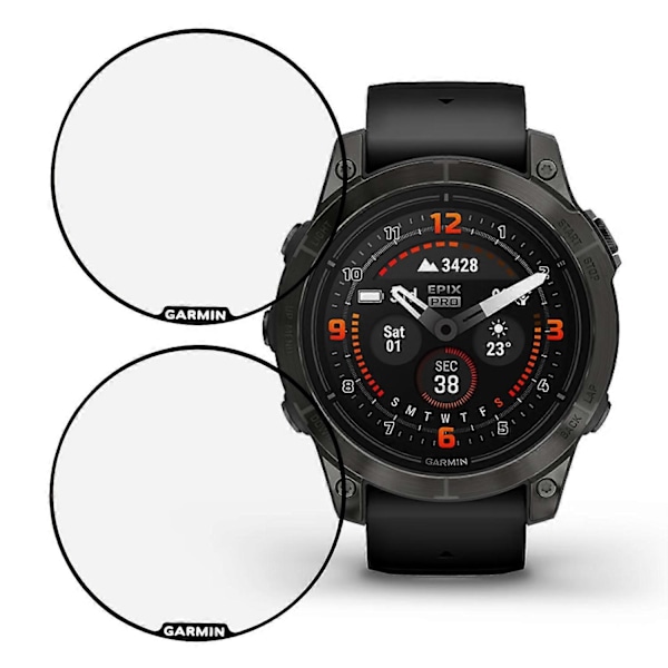 kpl/pakkaus Näytönsuoja Garmin epix Pro (Gen 2) 47mm PMMA Kristallinkirkas Kellon Näyttökalvo [qb]