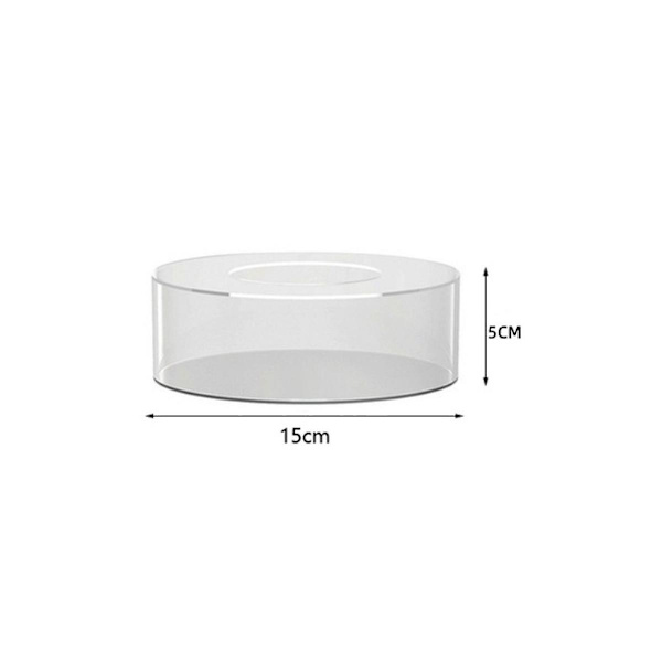 Akryl kage display bord rund kage display bakke DIY kage genopfyldelig bord base klar kage stand værktøj rund 15X15X5CM Transparent
