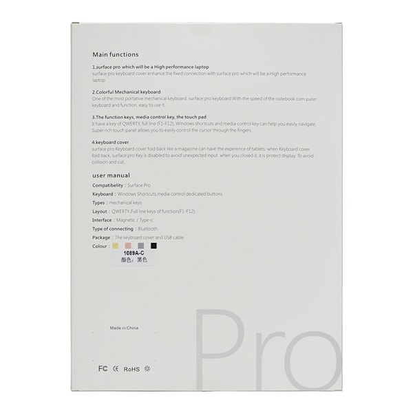 Mini Ultraohut Langaton 3.0 Näppäimistö Microsoft Surface Pro 3 4 5 6 7 Tabletille Langaton Pelinäppäimistö