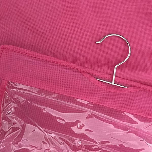Garderob Hängande Förvaringsväska Underkläder Dammtät Hängande Väska Flerskikts Organizer Strumpor Förvaringslåda 3 Lager 6 Rutnät Rose Red