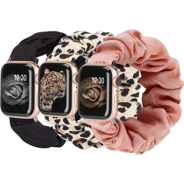 3-pakkauksen yhteensopiva Apple Watch -ranneke Scrunchies 38 mm kangas So